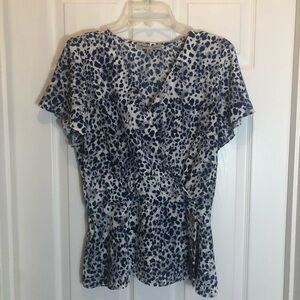 Absolutely Famous Pullover Faux Wrap Animal Print with Elastic Waist. Size M